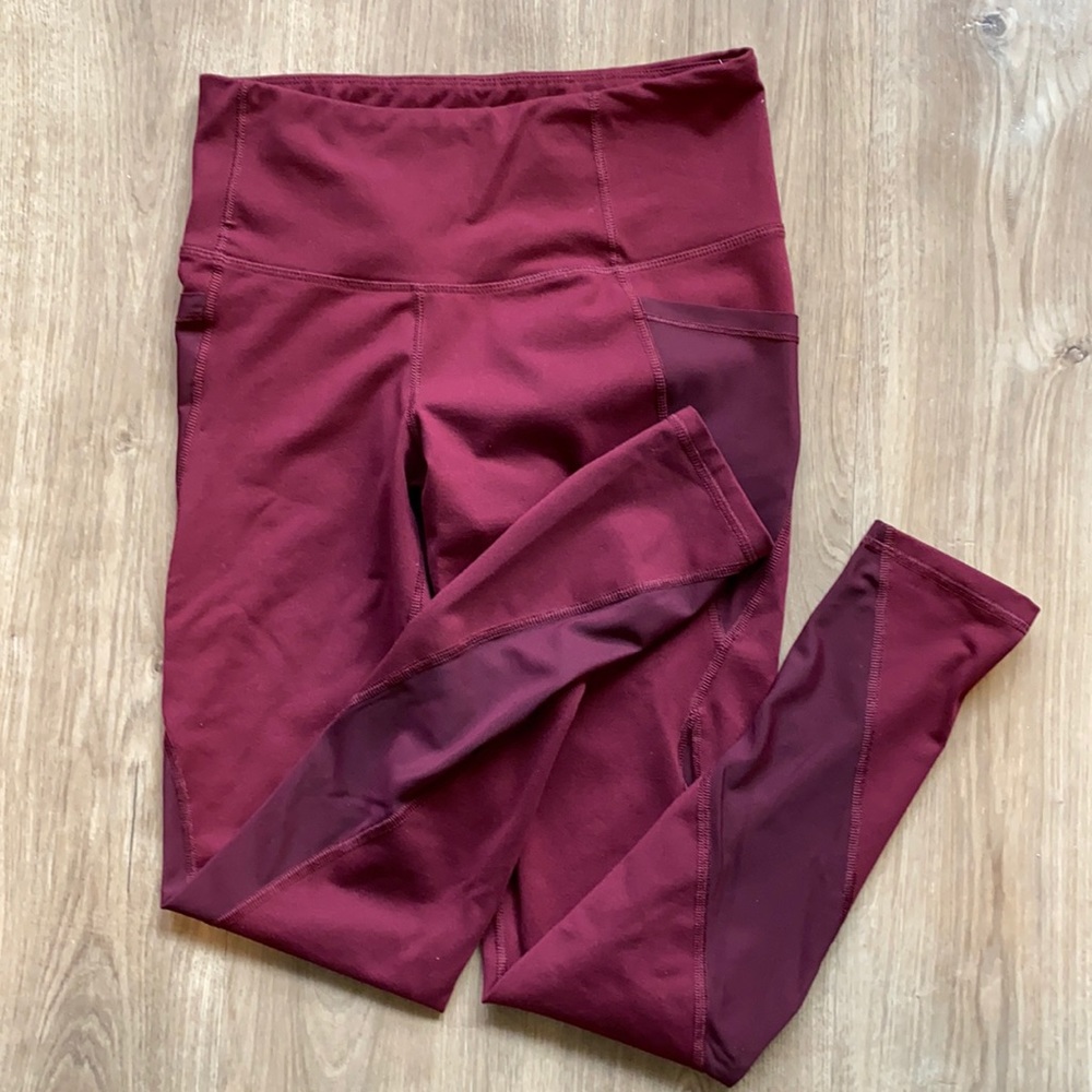 Size M (long) Old Navy Burgundy Mesh Leggings